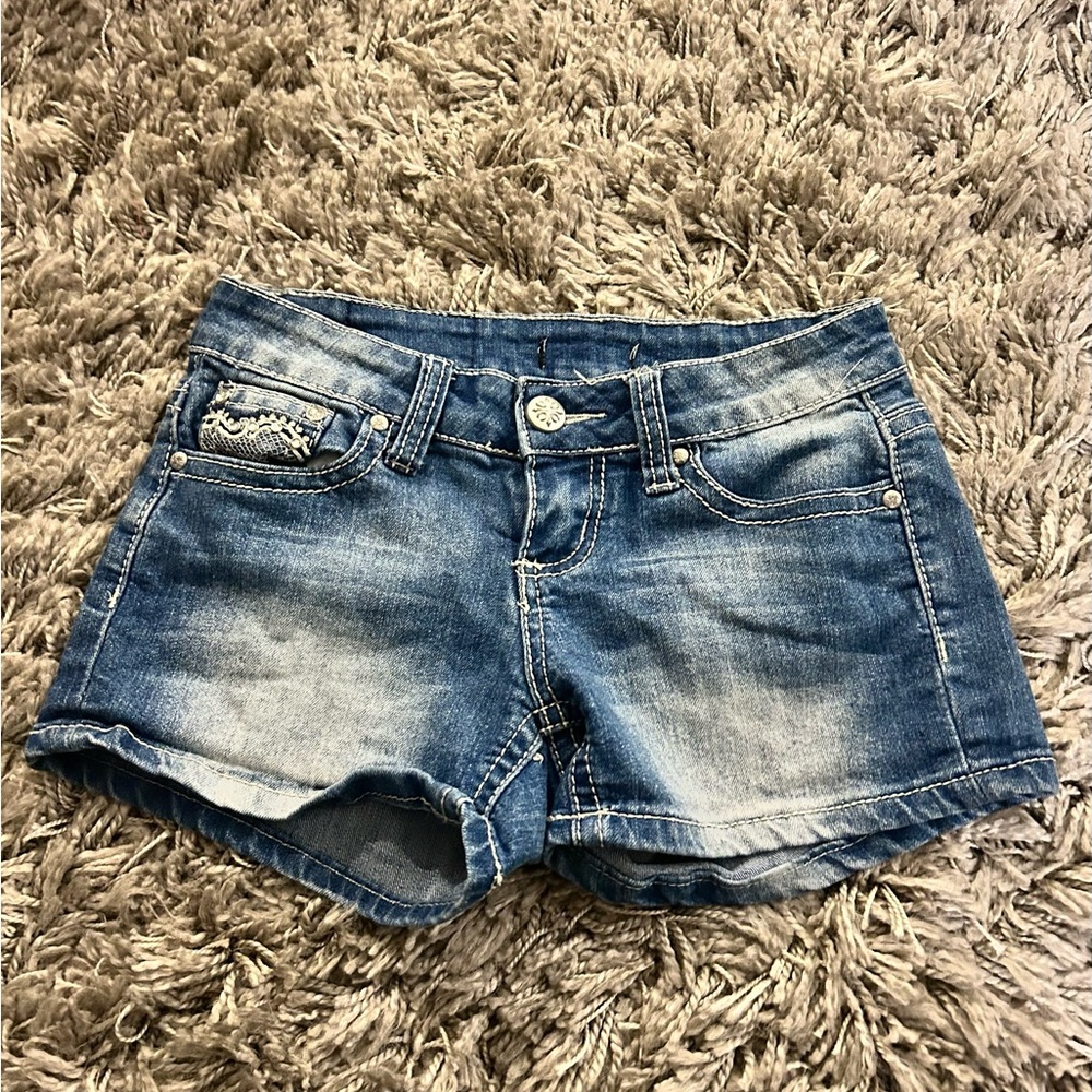 Soundgirl Faded Blue Jean Shorts